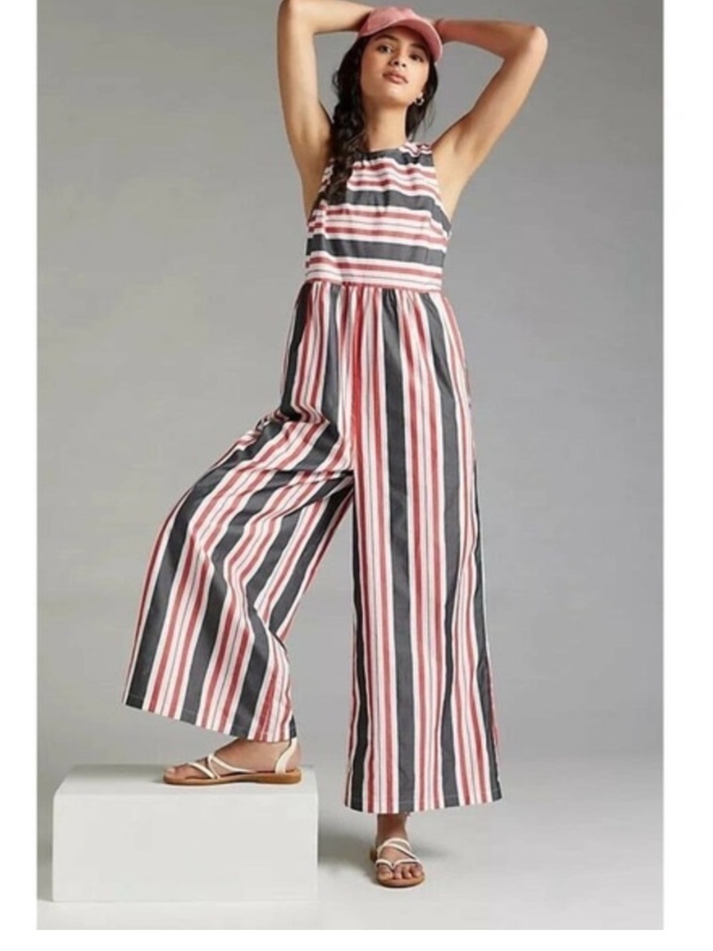 Maeve by Anthropologie Striped Wide-Leg Jumpsuit